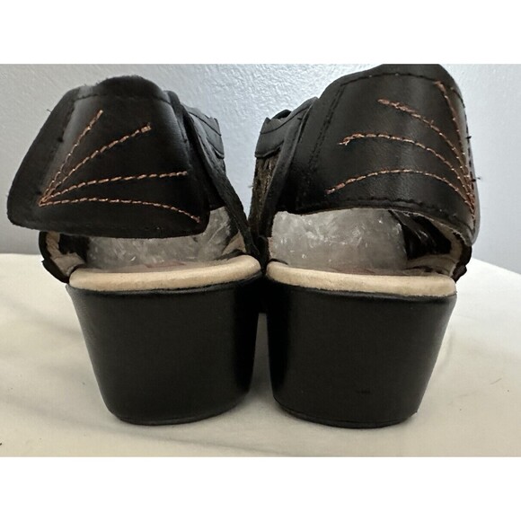 Pikolinos Romana Slingback Leather Floral Sandals Black Green EU 38/ US 7.5-8 - Picture 3 of 7